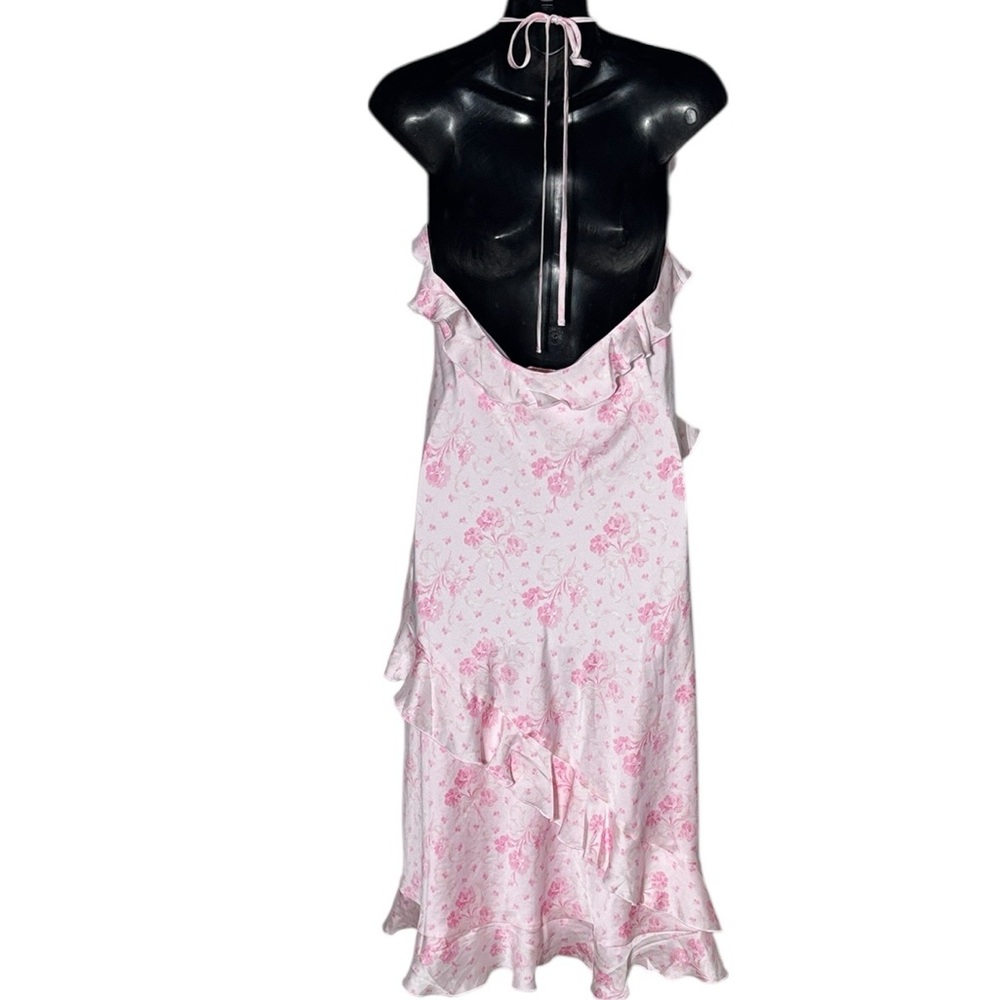 Victoria’s Secret pink x loveshackfancy satin ruffle midi dress coquette floral - Picture 5 of 9